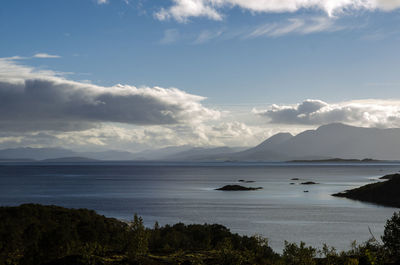 View of sea against cloudy sky