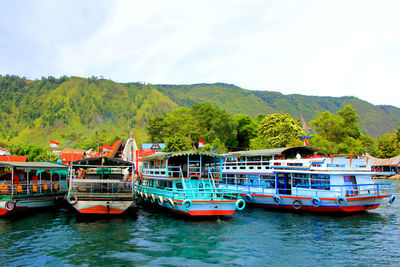 Boats in river