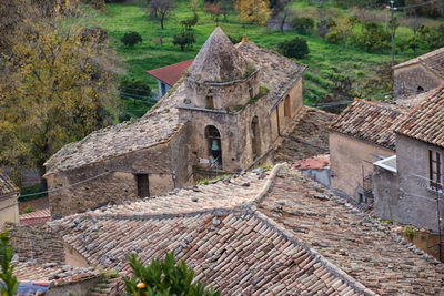 High angle view of old building