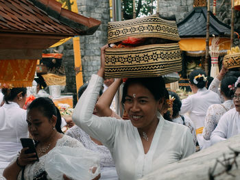 Portrait of people at temple