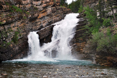 Scenic view of waterfall