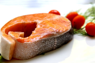 Close-up of breakfast served in plate