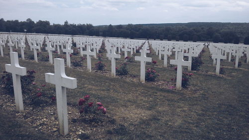 View of cemetery against sky