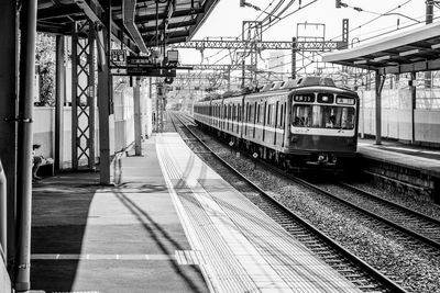 Train at railroad station platform