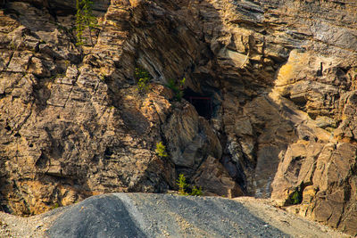 Road passing through rocks