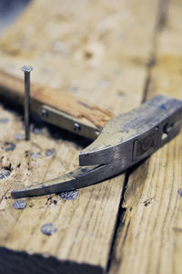 Close-up of wooden plank
