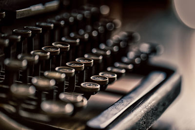 Close-up of old typewriter