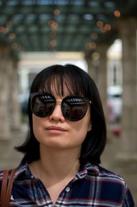 Portrait of woman wearing sunglasses