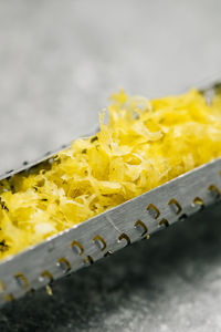 Lemon zest in a zester