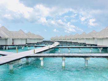 View of swimming pool against sky