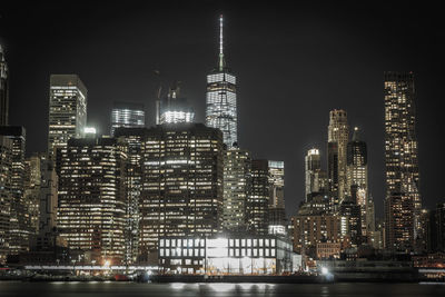 Illuminated city at night