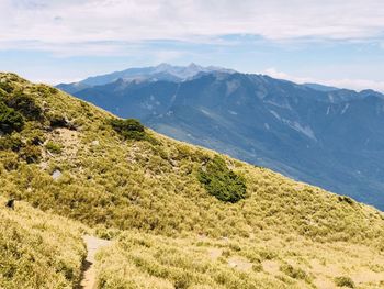 Scenic view of mountains against sky