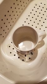 High angle view of empty coffee cup