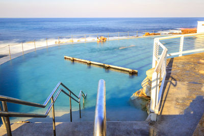 High angle view of sea against sky