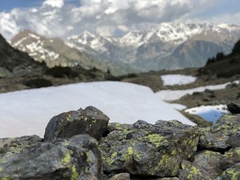 Scenic view of snowcapped mountains