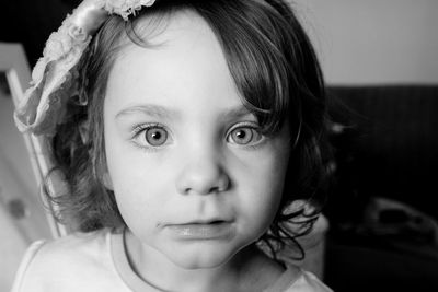 Portrait of cute girl at home