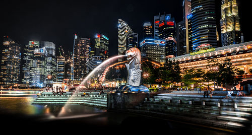 Illuminated city at night