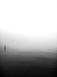 Scenic view of sea during foggy weather