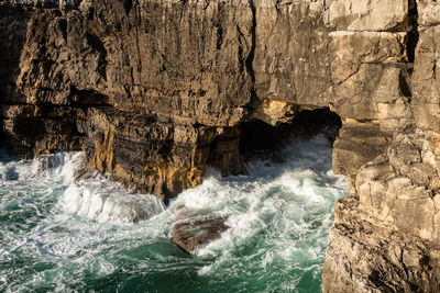 Rock formation in sea