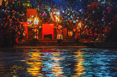 People worshiping the holy ganga