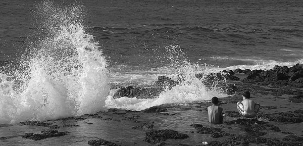 People enjoying at beach