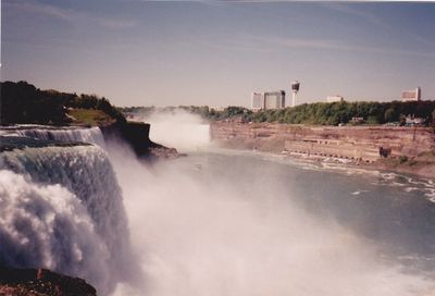 Scenic view of waterfall