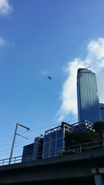 Low angle view of modern building against sky