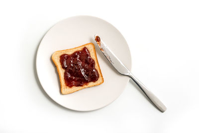 High angle view of breakfast in plate