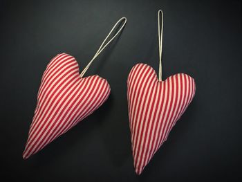 Close-up of heart shape over black background