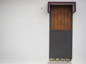 Closed door of building