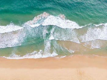 High angle view of sea waves