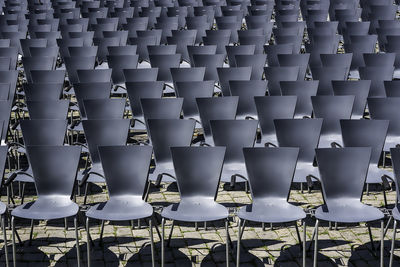 Full frame shot of empty chairs