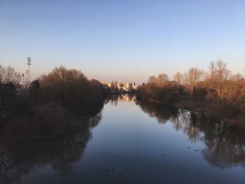 Reflection of trees in river