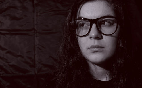 Close-up portrait of young woman