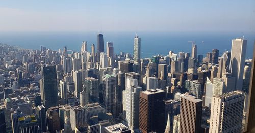 Panoramic view of modern buildings against sky