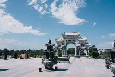 View of historical building against cloudy sky