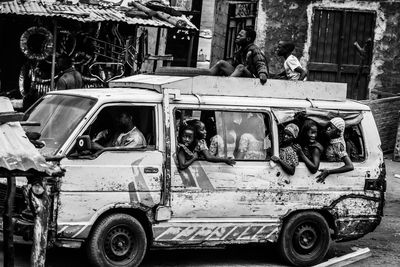 Vintage car on street