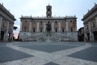 Statue of historic building in city