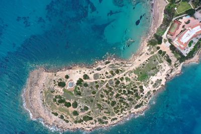 High angle view of tourist resort