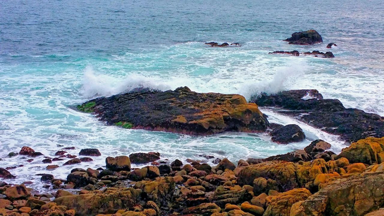 SCENIC VIEW OF SEA AND ROCKS