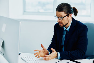 Businessman working at office