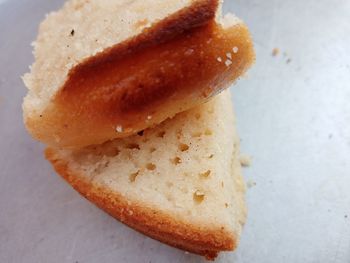 High angle view of bread on table