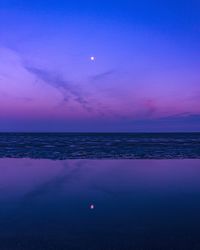 Scenic view of sea against sky at sunset