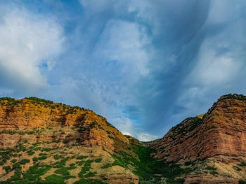 Low angle view of mountain against sky