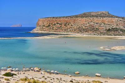 Balos lagoon view on crete island in greece