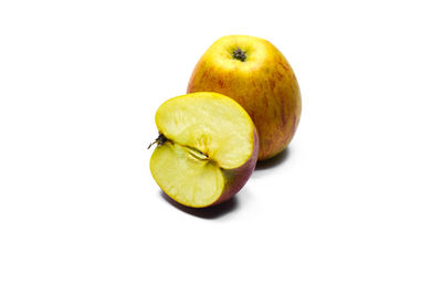 Close-up of apple against white background