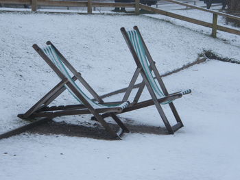 Close-up of empty bench