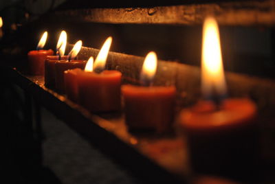 Close-up of lit candle