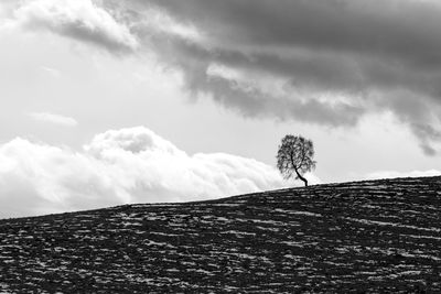 Scenic view of land against sky