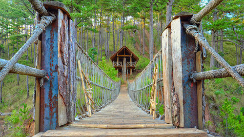 Footbridge in forest